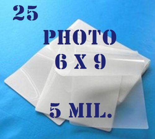 5 mil 6 x 9  laminating laminator pouches sheets  photo 25 pk for sale