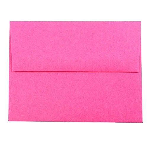 JAM Paper? A2 (4 3/8 x 5 3/4) Recycled Paper Envelopes - Brite Hue Ultra Fuchsia