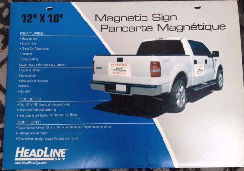 Headline 12&#034; x 18&#034; Package of 2 Magnetic Signs (no lettering included)