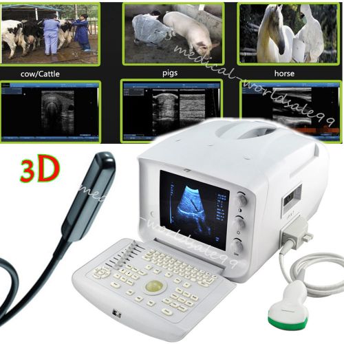 Ultrasonic ultrasound scanner/machine convex+trans-rectal probes animals pet vet for sale