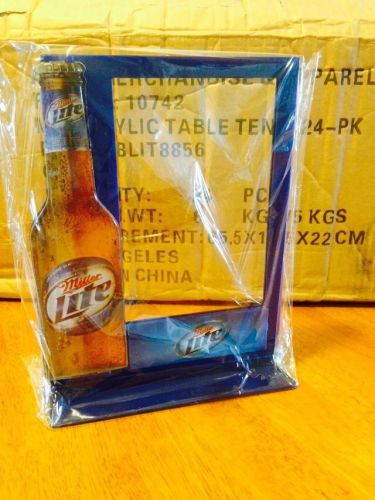 Miller Lite Table Tent Frame NEW Lot Of 24 Sealed 8&#034; x 6&#034; Free Ship