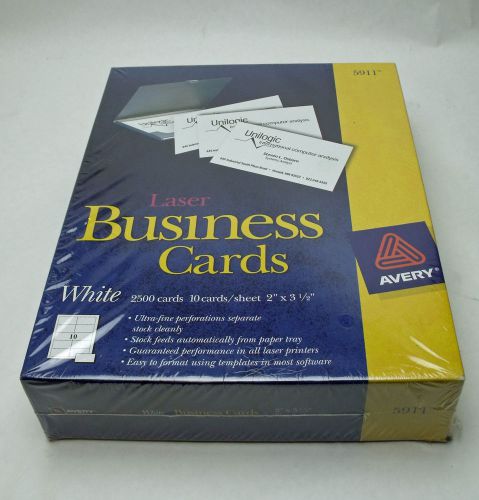 Avery Laser Business Cards (5911) White Box of 2500 Cards 2 x 3.5-Inches No Open