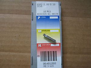 Iscar gipi2.70-010 ic20 gd 0.1063&#034; wdt carbide double end grooving insert new!! for sale