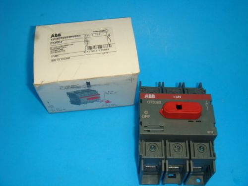 NEW ABB OT30E3 30 AMP DISCONNECT SWITCH 3POLE 600VAC UL98 NEW IN FACTORY BOX