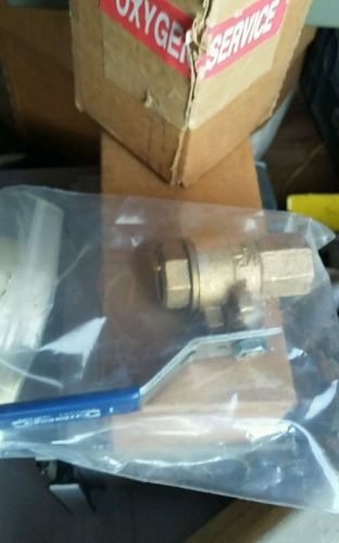 Nibco bronze 1/2&#034; full port 150 lb swp 600 lb wog ball valve for oxygen service for sale