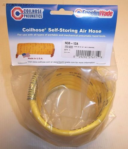 Coilhose pneumatic 3/8&#034; x 12&#034; self-storing air hose # n38-12a ***made in usa*** for sale