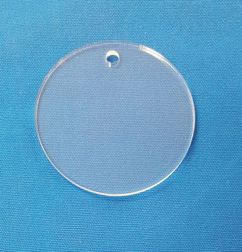 50 acrylic keychains 2&#034;d clear circle blank discs 1/16&#034; thick plastic plexiglass for sale
