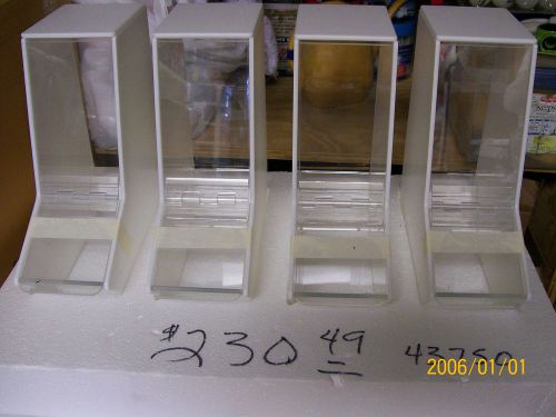 SPICE -ANGLE -DISPENCERS  4  CLEAR PLASTIC -12&#034;TALL--10&#034; BOTTOM-4&#034; WIDE