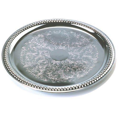 Tablecraft (ct14) 14&#034; round chrome plated serving tray for sale