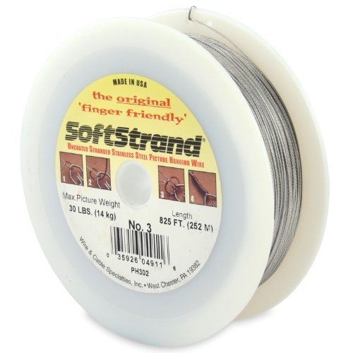 Wire &amp; Cable Specialties Softstrand Size 3 - 825-Feet Picture Wire Uncoated