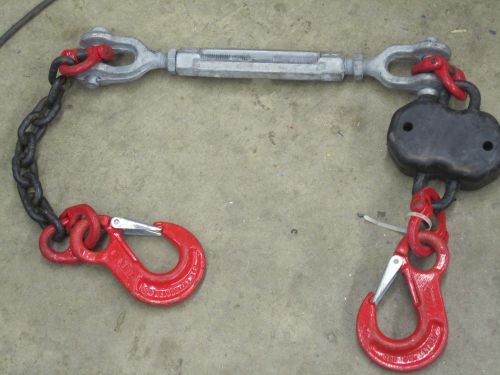 Peck &amp; Hale turnbuckle tie down assembly with shock mitigator Weissalloy  hooks