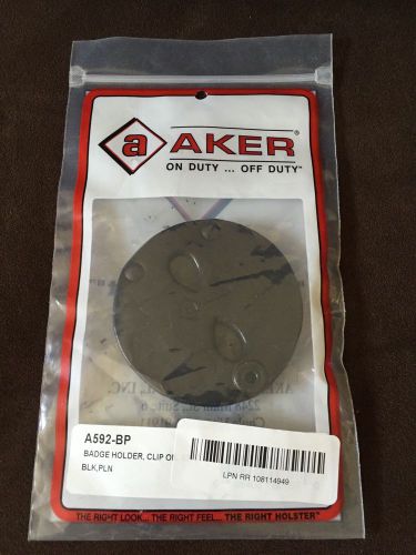 AKER Leather 592 Clip-On Star Badge Holder - Plain Black *NEW*