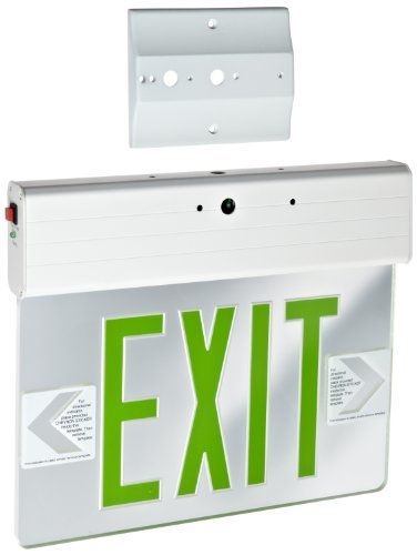 Morris Products 73316 Surface Mount Edge Lit LED Exit Sign, Green on clear Panel