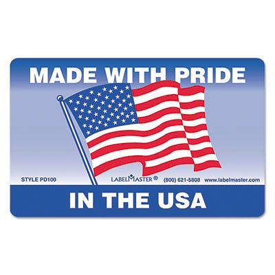Warehouse Self-Adhesive Label, 4 x 2 1/2, MADE WITH PRIDE IN THE USA, 500/Roll