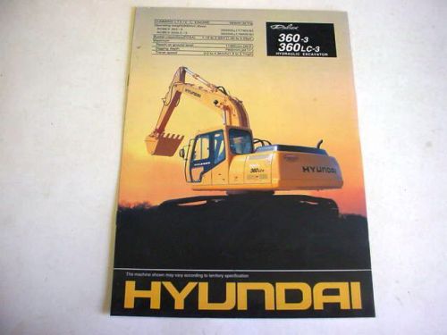 Hyundai 360-3 &amp; 360LC-3 Hydraulic Excavator, 1997, 10 Page, Brochure          #