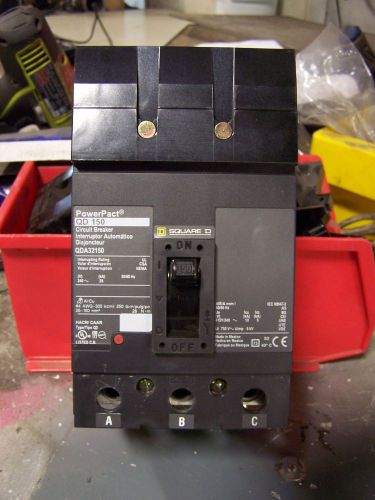 Square d 150 amp powerpact i-line circuit breaker 240 vac 3 pole qda32150 for sale