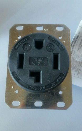Nib hbl9034a hubbell receptacle 30a 125/250v older style 3 pole 4 wire grounding for sale