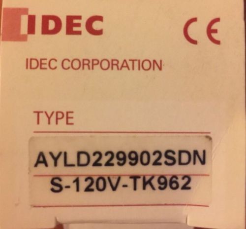 IDEC, AYLD229902SDN, S-120-TK962 New In Box