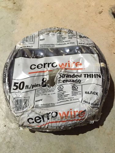 Cerrowire 50&#039;  8 THHN gauge Black Made in USA