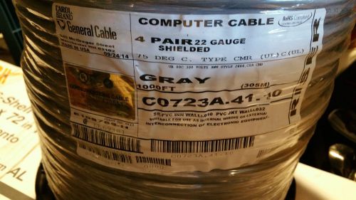 General cable/carol c0723a 22/4p shield twist pair media/comp wire usa cmr /10ft for sale