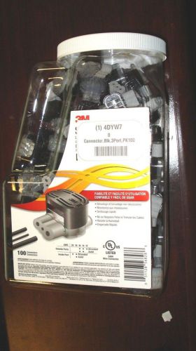 3m mgc pk100, moisture guard connectors, black, 3 port, 20-12awg, qty. 100,|gd2| for sale