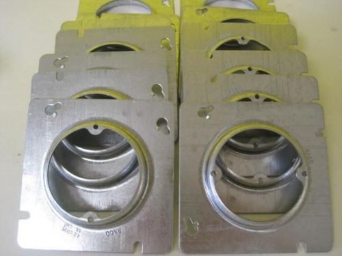 Lot of 14 raco 835 fixture covers 4-11/16sq rsd5/8 4.0 cuin 66 cm3 square steel for sale