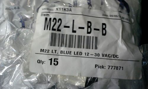 Eaton blue indicator lights M2L-B-B lot of 15