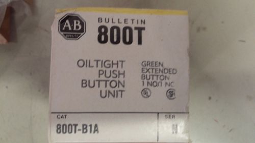 ALLEN BRADLEY 800T-B1A NIBOILTIGHT PUSH BUTTON UNIT GREEN 1 NO 1 NC SEE PICS #B3