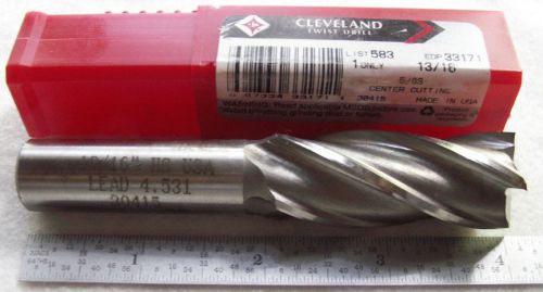 13/16&#034; cleveland four flute high speed steel end mill for sale