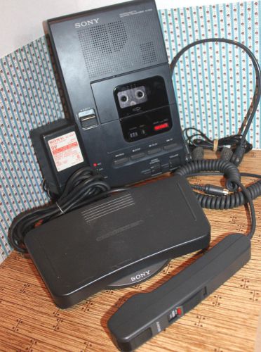 Sony microcassette dictator/transcriber m-2020~hand control hu~foot pedal fs 25 for sale