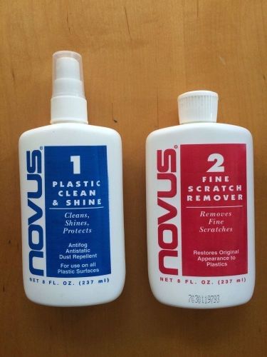 Novus plastic clean &amp; shine #1 and fine scratch remover #2  8 oz for sale