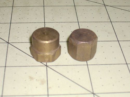 (2) 1/4&#034; pipe cap  brass pipe fitting #57897 for sale