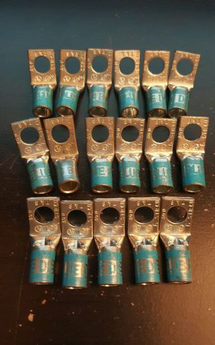 T&amp;b compression lugs, 6 awg, 1/4 in. stud one-hole, 30n blue 45 deg (lot of 17) for sale