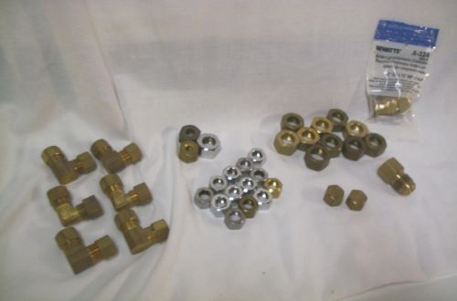Brass compression fittings, nuts etc n.o.s for sale
