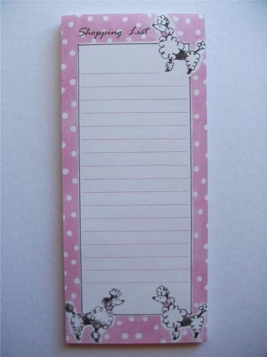Magnetic Shopping List Note Pad, To Do List, French Poodle Dogs, 50 pages