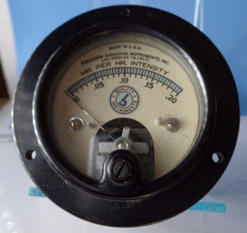 Vintage precision radiation instruments mr. per hr intensity gauge meter display for sale