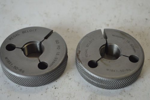 2x regal beloit thread ring gages m18x1.50-6g no go pd 16.584mm go pd 16.994mm for sale