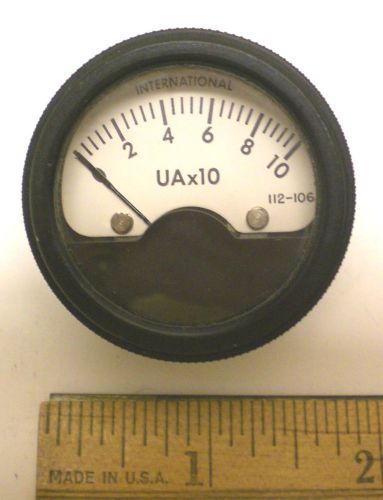 DC Microamp Meter 0-100 DCUA, Sealed Military, INTERNATIONAL  2 1/2&#034; New  USA
