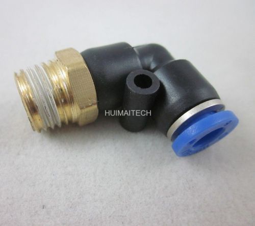 5pc pneumatic 6mm tube to 1/4&#034; bsp male thread elbow connector push in fitting for sale