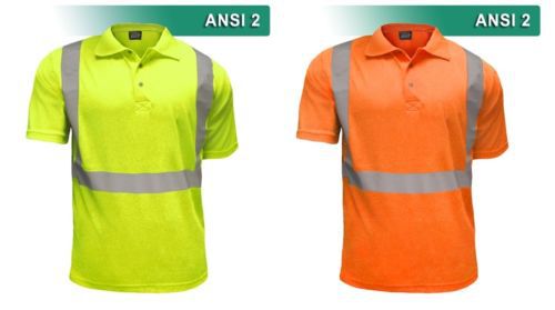 Reflective Apparel Safety Polo Shirt Short Sleeve Hi Viz Work ANSI VEA-302-ST