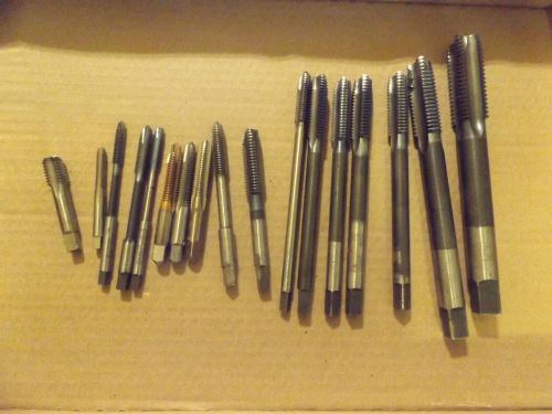 17 piece lot of good used thread taps from machinist&#039;s estate various sizes for sale
