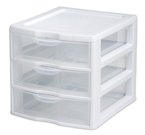 Clear Drawer 3 Tier Storage Organizer Cosmetics  Make Up Clear Box Office Crafts