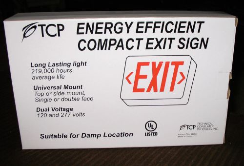 TCP Energy Efficient Compact Exit Sign, Red LED, Mode #227426, AC only