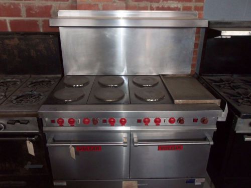 Vulcan E48SL 48&#034; 6 Burner Range with 12&#034; Grill and 2 Small Ovens, Electric