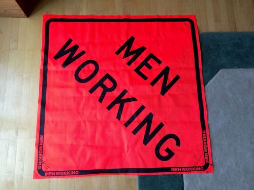 &#034;men working&#034; durable nylon sign, 48&#034; for sale