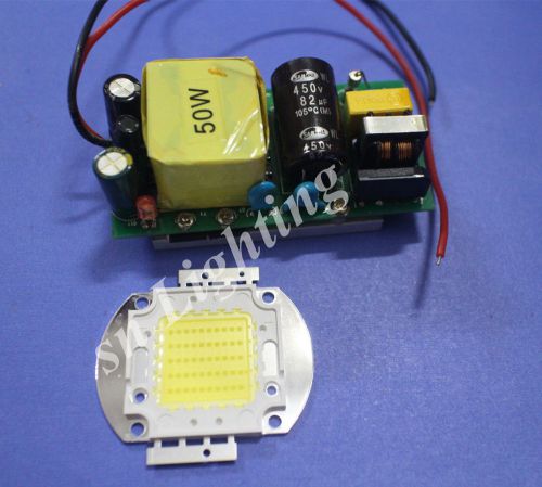 50W LED High Power Lamp Chip (Cool White) 10000K + 50W Power Driver AC 85V~265V