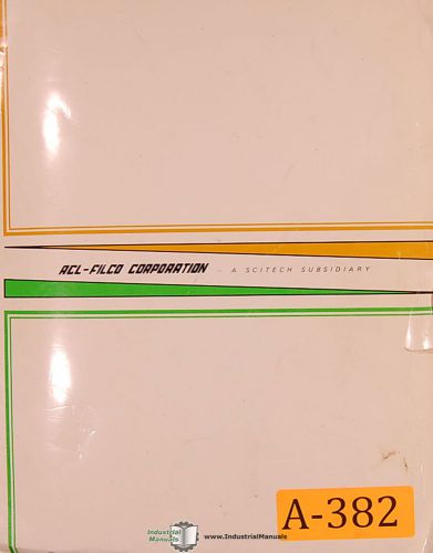 ACL Filco 9780-0154, Portable Hydraulic Test Stand Operations Maintenance Manual