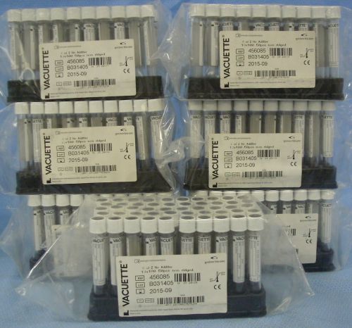 7 Trays of 50ea Greiner Bio-One Vacuette Collection Tubes #456085