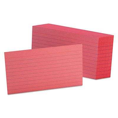 Ruled Index Cards, 3 x 5, Cherry, 100/Pack 7321-CHE