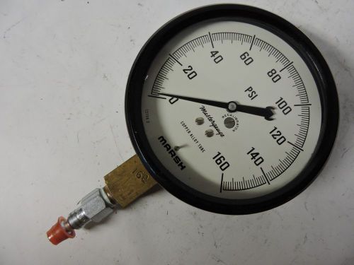 VINTAGE MARSH MASTERGAUGE PRESSURE GAUGE 0-160 PSI STEAMPUNK